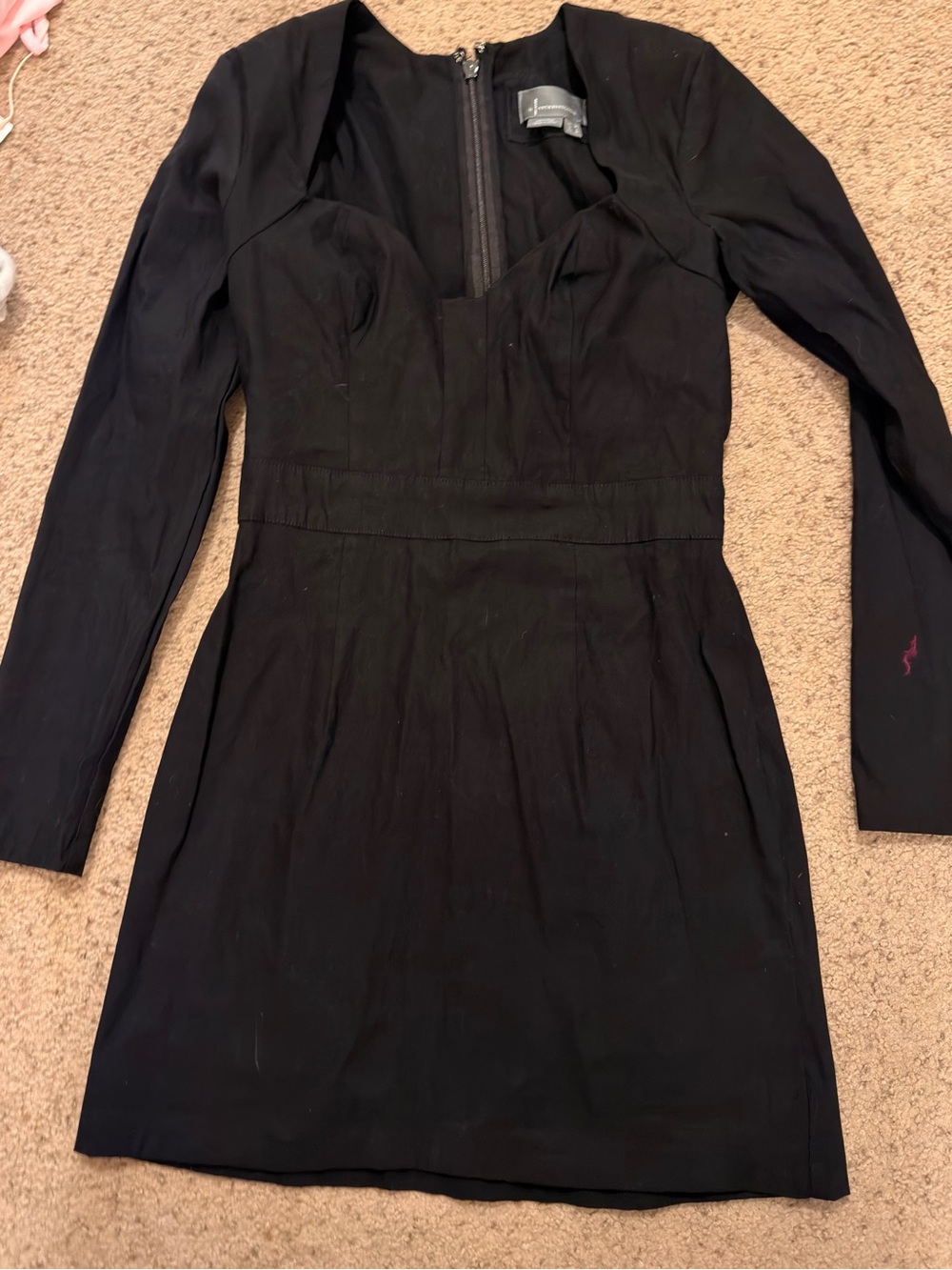 Anthropologie Black Long-Sleeve Fit & Flare Dress